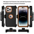 thumbnail image 2 of Ebizware for iphone 14 Pro Phone Case with [Belt Clip Holster] Kickstand Cover Military Grade Drop Protection Shockproof Heavy Duty Defender Case for iphone 14 Pro 6.1" - Black/Orange, 2 of 8