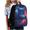 thumbnail image 3 of Jeiento Wolf School Backpack for Boys Elementary Bookbag Back Pack Purse Blue Kids Middle High School Bags Rucksack for Kindergarten Students Daypack Back To School Supplies Cool Flame, 3 of 6
