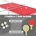 thumbnail image 4 of Costway Table de Tennis de Table Pliante Portable 60 Pouces avec Accessoires Jeu Intérieur Rouge, 4 of 10