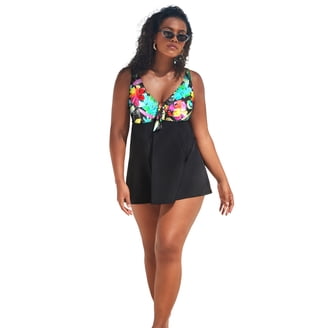 Women's Plus-Size High-Neck Halter Swimdress - Walmart.com Women's Plus-Size High-Neck Halter Swimdress - Walmart.com