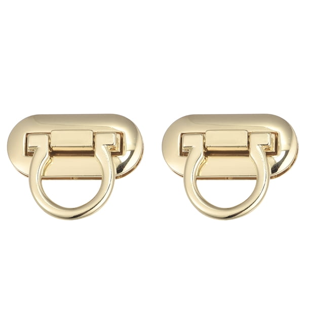Giro Bloqueo Cierre, 42mm x 20mm Aleación Monedero Cierre Giratoria Hebilla para Bricolaje Bolso Cartera Artesanía Fabricación 2uds (Claro Oro)