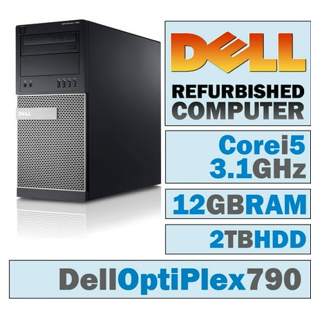 Classic Tete A-tete - REFURBISHED Dell OptiPlex 790 MT/Core i5-2400 Quad @ 3.1 GHz/12GB DDR3/2TB HDD/DVD-RW/WINDOWS 10 HOME 64 BIT