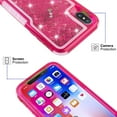 thumbnail image 3 of FIEWESEY Case for iPhone X,3 in1 Layers Hybrid Liquid Heart Shaped Glitter Flowing Quicksand case Clear Soft Shockproof TPU Slim Protective Cover for iPhone X/XS(Red), 3 of 6