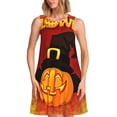 thumbnail image 1 of Fotbe Halloween Pumpkin Vestido de Verano sin Mangas para Mujer – Vestido Midi Línea A, Estilo Camiseta Floral, Vestido Playero Casual y Fluido, 1 of 7
