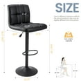 thumbnail image 3 of Adjustable Bar Stools Set of 2 with Back, Armless PU Leather Counter Height Bar Chairs, 360° Swivel Square Modern Barstools with Thick Cushion for Kitchen, Dining, Pub, or Café (Black), 3 of 11
