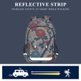 thumbnail image 5 of FORMRS Unisex School Backpack 17" Student Travel Bag with Laptop Compartment, Vibrant Japanese Flowers, 5 of 7