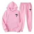 thumbnail image 6 of ibiyuan Mens 2 Piece Outfits Long Sleeve Pullover Hoodie and Pants Long Sleeve Hoodie and Pants Outfits Outfits Sport Suits,Pink, 6 of 6