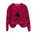 thumbnail image 2 of Neewe Women's Halloween Witches Printed Casual Crew Neck Sweatshirt Loose Soft Long Sleeve Pullover Tops, 2 of 4