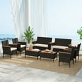 thumbnail image 1 of Gymax 8 Piece Outdoor Patio Rattan Furniture Set Rattan Conversation Set w/ Chairs & Loveseat, 1 of 10