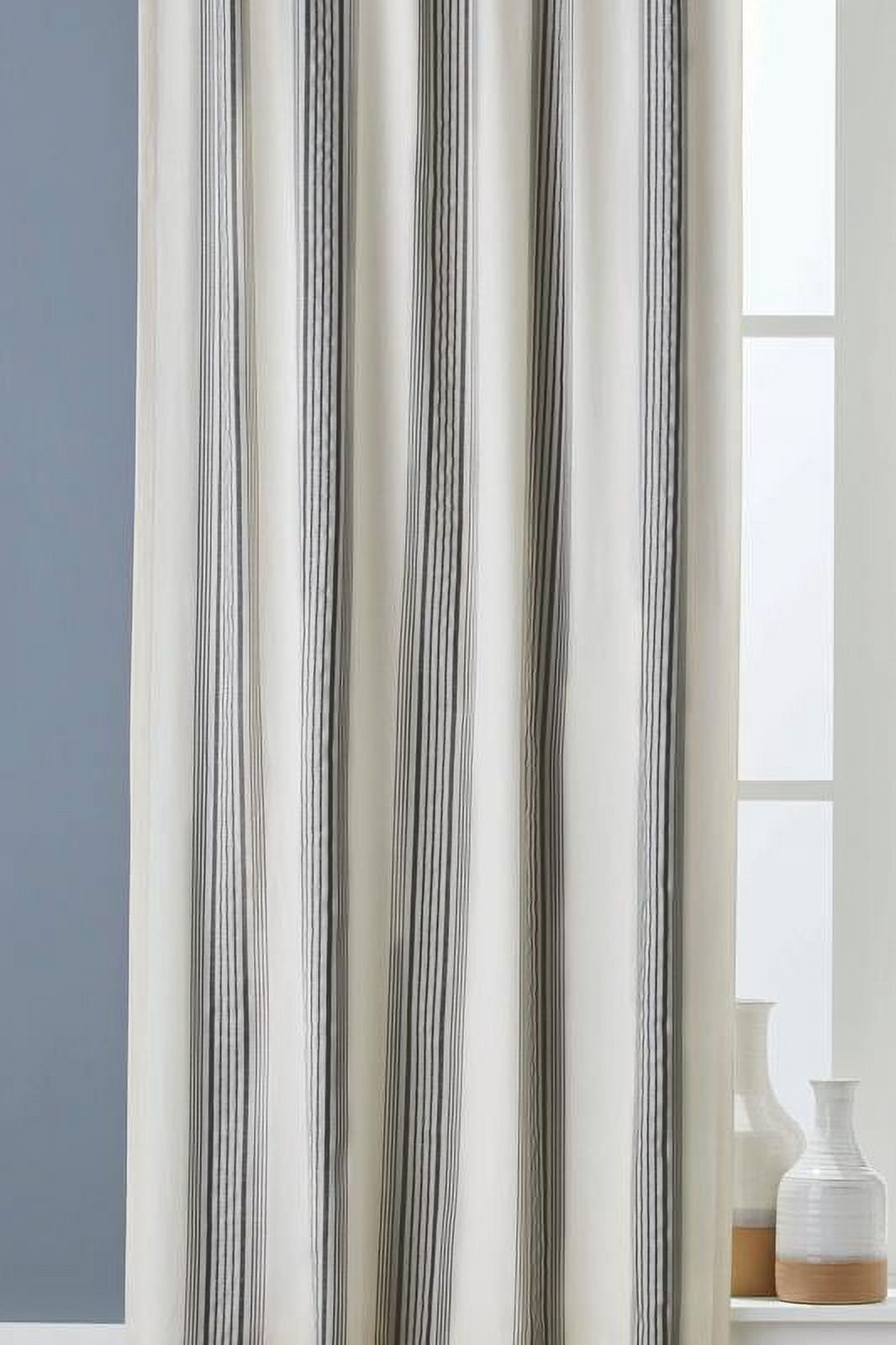 Better Homes & Gardens, Black Farmhouse Stripe Light Filtering Curtain Panel, 50x95, 1 Pack