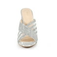 thumbnail image 6 of BLISSFUL STEP Women's High Chunky Heel Open Toe Sandals silver 8.5, 6 of 8