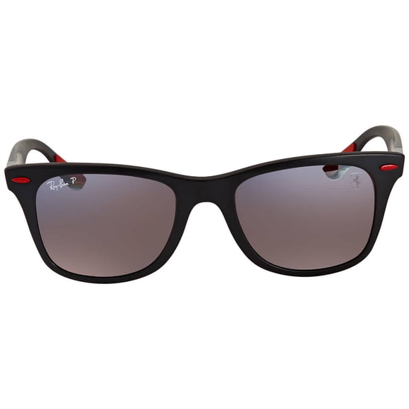 Ray Ban Scuderia Ferrari Polarized Silver Mirror Chromance Square Men's Sunglasses RB4195M F602H2 52