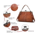 thumbnail image 3 of 2026 New Elegant Waterproof Women’s Leather Kiss-Lock Tote Handbag, Oil Leather Shoulder & Crossbody Bag for Daily Use, 3 of 6