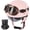 M(57~58cm) Pink, variant on Vintage German Leather Motorcycle Headgear, Dot Approved Men Women Headgear with Goggles, Adjustable, Lightweight, Durable, Portable, User-friendly, Helmet, Scooter, Half