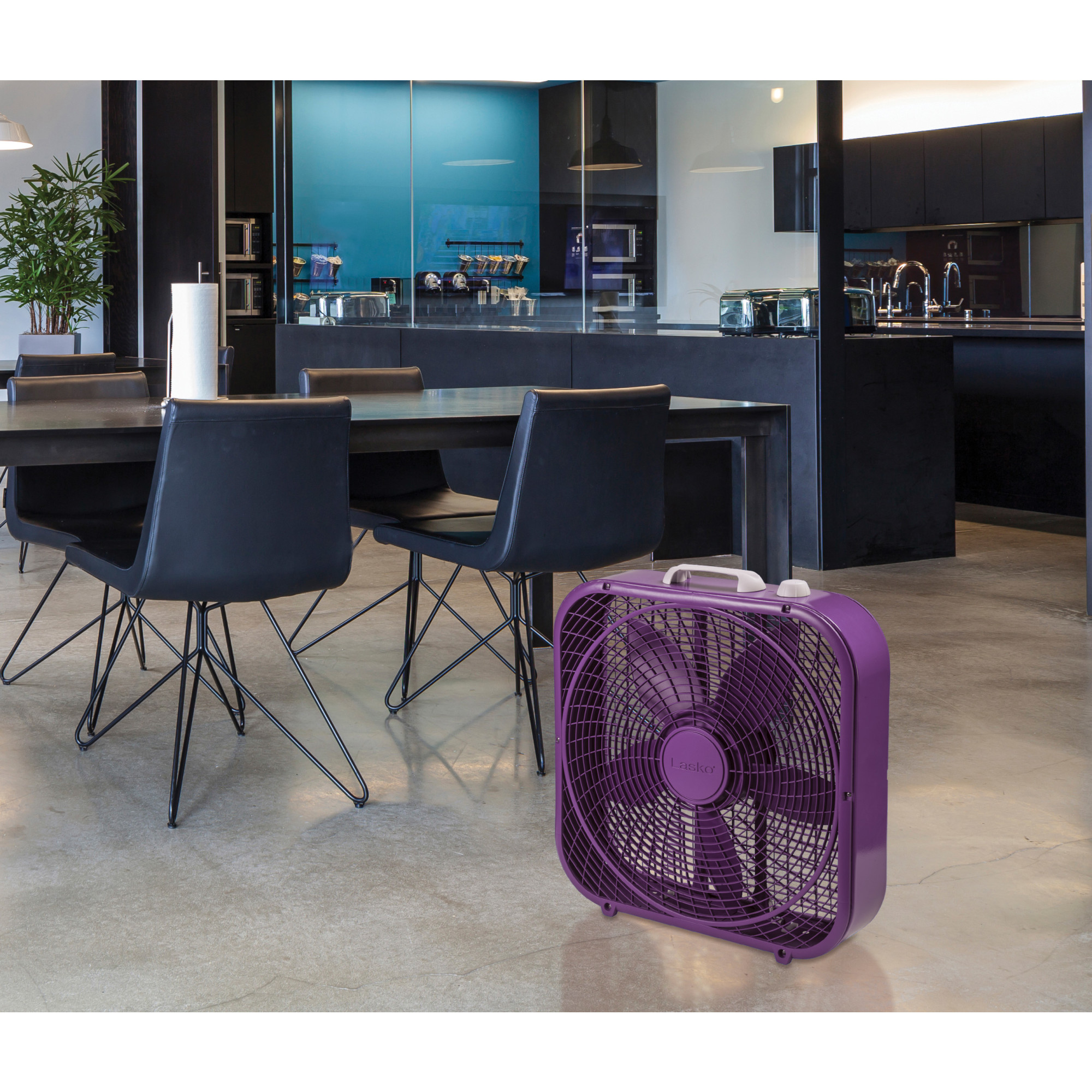 Lasko Cool Colors 20" Energy Efficient Box Fan, 3 Speeds, 22.5" H, Purple, B20309, New - image 5 of 5