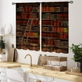 thumbnail image 3 of Vintage Bookshelf Curtains, Retro Library Old Antique Bookcase Gothic Style Rustic Blackout Window Drapery Treatments for Bedroom Living Room Bathroom, 27.5x36 Inch, 3 of 4