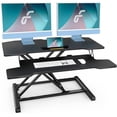 thumbnail image 1 of Fenge 36" Sit to Stand Up Converter Table with Removable Keyboard Tray & Phone Holder Slot, Desktop Workstation Used in Home Office, 1 of 8