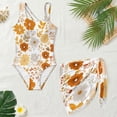 thumbnail image 4 of SEANATIVE 7-8 Year Kid Girl Swimsuit with Mesh Skirt Coverup One Piece Bathing Suit Comfortable Stretch Summer Swimwear with Adjustable Strap, Daisy Flower Orange White, 4 of 7