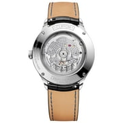 Baume & Mercier Clifton Baumatic COSC Automatic Black Dial Black Leather Strap Date Mens Watch M0A10692