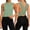 1—Green, variant on Womens Workout Cropped Tank Tops Cut out Crossing Backless Design Crew Neck Sleeveless Running Yoga Active T Shirts Soft Comfy Breathable Solid Color Basic Tees 1—Blue XXL