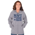 thumbnail image 5 of US Navy Sis Military Anchor Logo Zip Hoodie Sweatshirt Women Brisco Brands X, 5 of 6
