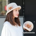 thumbnail image 3 of 56-58cm hat circumference female summer hat flower fisherman hat sunscreen basin hat - Beige, 3 of 5