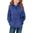 thumbnail image 4 of BLVB Kids Girls Fuzzy Fleece Pullover Hoodies Sherpa Sweatshirt Casual Loose Fall Winter Outfits with Pockets 4-14 Years, 4 of 7