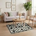 thumbnail image 3 of ODIKA Bordered Feline Motif Symmetrical Track Whimsical Round Print Refined Structured for Home Office, Gaming Room, Under Desk, Non-Slip Chair-Friendly, 3 of 7