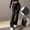 *Black, variant on Women's High Waisted Faux Leather Stretch Flared Pants ,Coated PU Leggings with Butt Lifting Light Blue,Womens Plus XXL