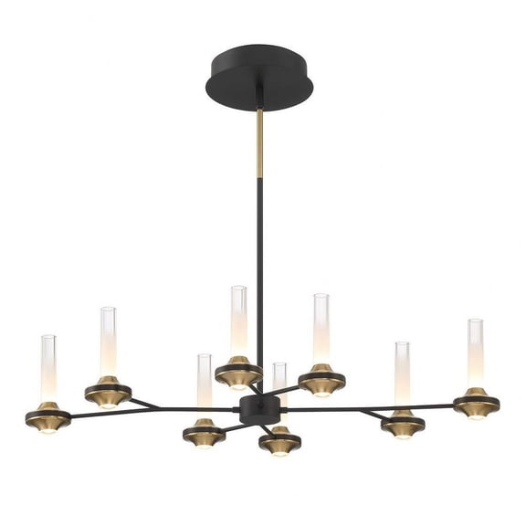 480W 16 Led Chandelier in Traditional Style-7.5 inches Tall and 22.75 inches Wide-Black/Brass Finish Bailey Street Home 79-Bel-5037563