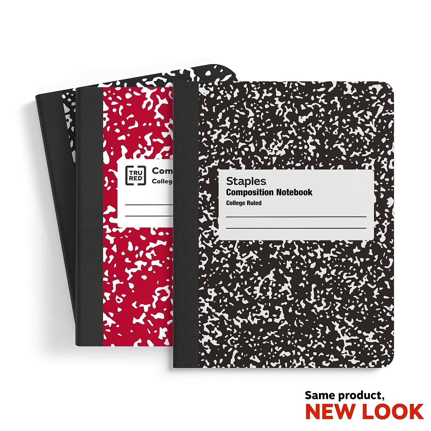 Staples Mini Composition Notebook 4.5' x 3.25' College Ruled 80 Sh. Asst 2/PK 658961