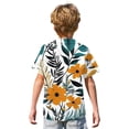 thumbnail image 5 of Abcomgle Boys Button Up Shirts Size 6-7 Button Down Short Sleeve Beach Shirts for Boys Tropical Floral Print Holiday Boys Dress Shirt,Earthy Yellow,5-6Years, 5 of 5