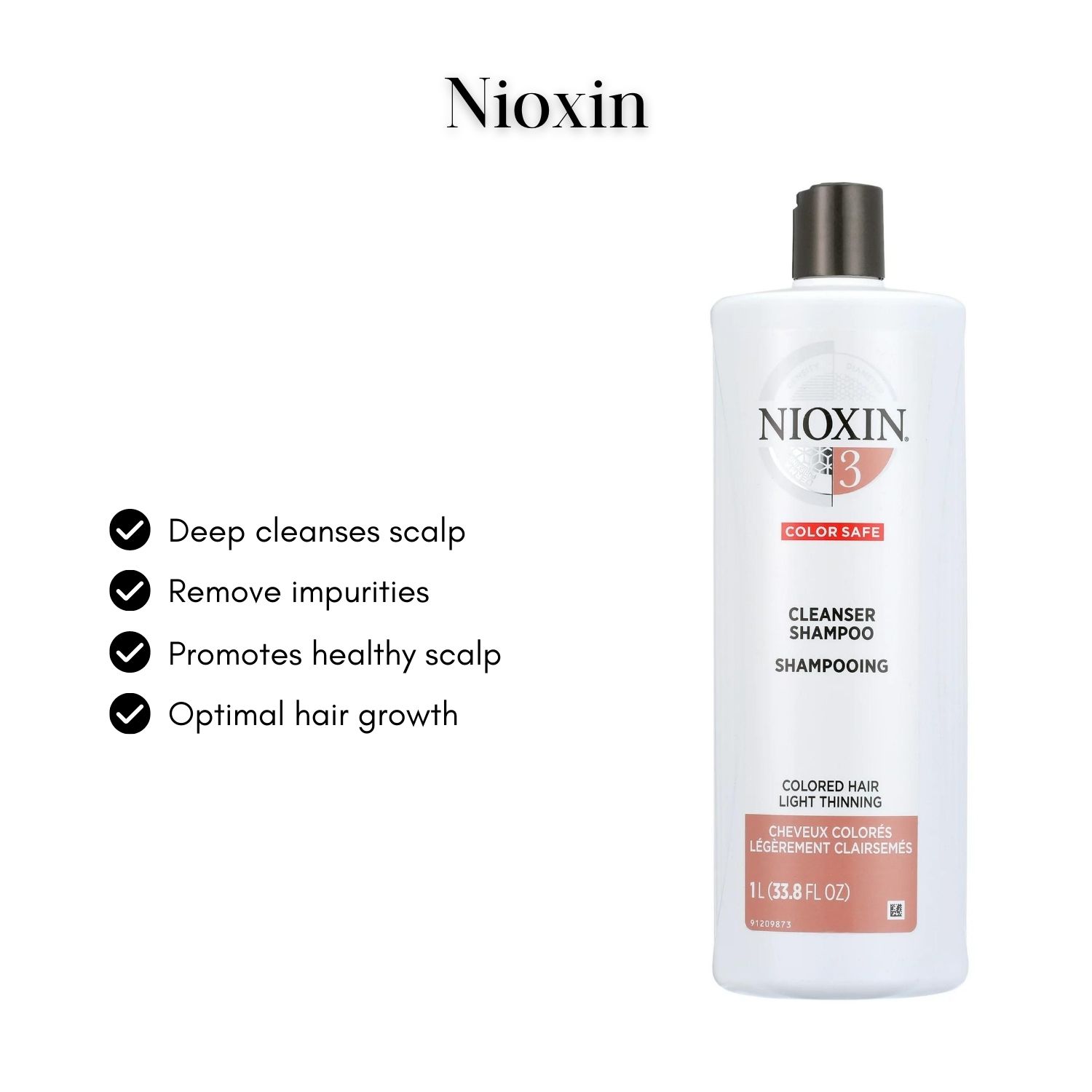 Nioxin System 3 Cleanser Shampoo, for Light Thinning Colored Hair, 33.8 oz - image 5 of 6