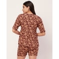 thumbnail image 4 of Moomaya Sleepwear, Printed Top & Shorts Lounge Set, 2 Piece Rayon Night Suit, 4 of 9