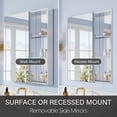 thumbnail image 4 of ANGELES HOME 32" x 36" Tri-ViewAluminum Bathroom Medicine Cabinet and Open Shelf Set with Adjustable Glass Shelves, Copper-Free Mirror, Recessed or Surface Mount, 4 of 16