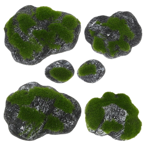 ColoMX 1 Juego de rocas artificiales decorativas, piedras recubiertas de imitación, decoración de micro paisajes de piedra artificial