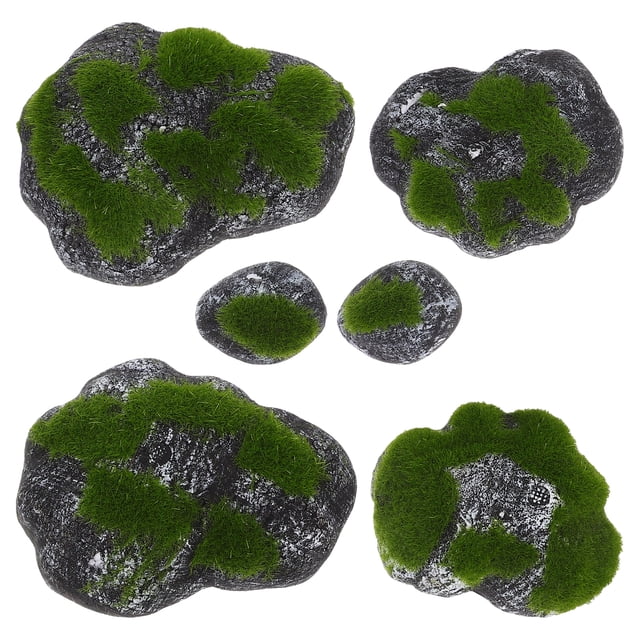 1 conjunto de piedras artificiales decoración de musgo decoración verde para terrarios jardines de hadas manejo y proyectos de bricolaje jardín doméstico