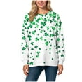 thumbnail image 4 of Nuoqisi Mode de la Saint-Patrick Blouse Décontractée à Manches Longues pour Femmes, Col Rond Imprimé, Ample, Sans Capuche, Haut Tendance Confortable pour la Mode Urbaine Quotidienne, Superposition Printemps Été et Week-Ends Détendus, 4 of 5