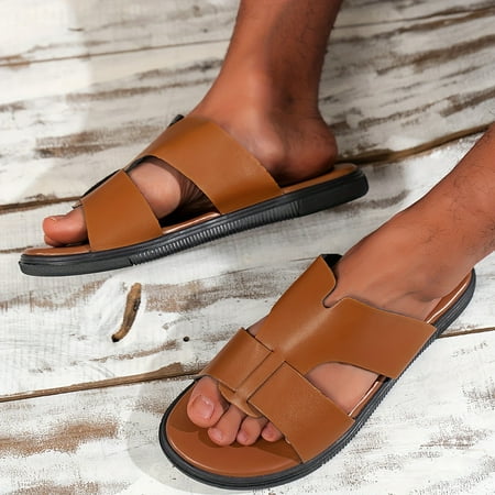 

Men s Open Toe Breathable Solid Colour Slippers Men s Indoor Outdoor Activities Comfy Non Slip Casual Durable Slides