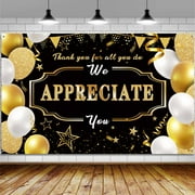 We Appreciate You Banner Backdrop, Thank You Nurse Teacher Large Banner Staff Employee Appreciation Party Decorations Supplies, Retirement Indoor Outdoor Sign Poster Background Decor 72X44 Inch