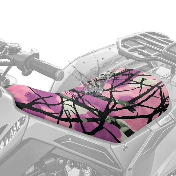 Uorisanigo ATV Seat Cover for Polaris Scrambler 400 500 850 1000 & Polaris Sportsman 570 450 850 Pink Camo Hunting Four-Wheeler Seat Cover for All Seasons