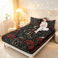 thumbnail image 3 of Homewish Vintage Plant Mushrooms Queen Sheets,Retro Moon Flowers Butterflies Queen Sheet Sets,4-Piece,1 Flat Sheet, 1 Fitted Sheet and 2 Pillowcases, 3 of 6