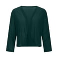 thumbnail image 6 of Women's Sequin Sparkly Cropped Cardigan Dressy Casual Shrugs for Evening Dresses Long Sleeve Open Front Shiny Jacket Dark Green 2XL, 6 of 8
