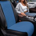 thumbnail image 3 of Uorisanigo Blue Car Front Seat Covers Quilted 2 Pack Car Seat Cushion Pads Polyester Fabric Non‑Slip Car Seat Protector Auto Interior Accessories Universal Fit for Sedan SUV Truck Van Vehicles, 3 of 7