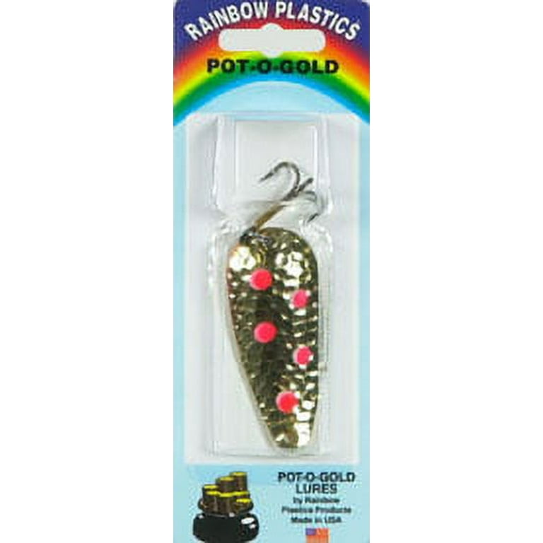 Double X Tackle Pot-o-gold Bass & Trout Spoon Fishing Lure, Hammered  Brass/Fluorescent Red Spots, 1/2 oz., Fishing Spoons