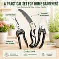 thumbnail image 2 of GAZILY® 3-Piece Pruning Shears Set, Garden Shears, Scissors and Clippers with Safety Lock for Flowers, Hand Pruners Gardening Tools for Trimming Flowers, Plants, Stems and Small Branches, 2 of 7