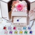 thumbnail image 4 of 6 Carat June Birthstone Necklace Alexandrite Pendant Princess Cut Purple CZ 925 Sterling Silver Jewelry Women Birthday Xmas Mother's Day Gift Juwaliy, 4 of 10