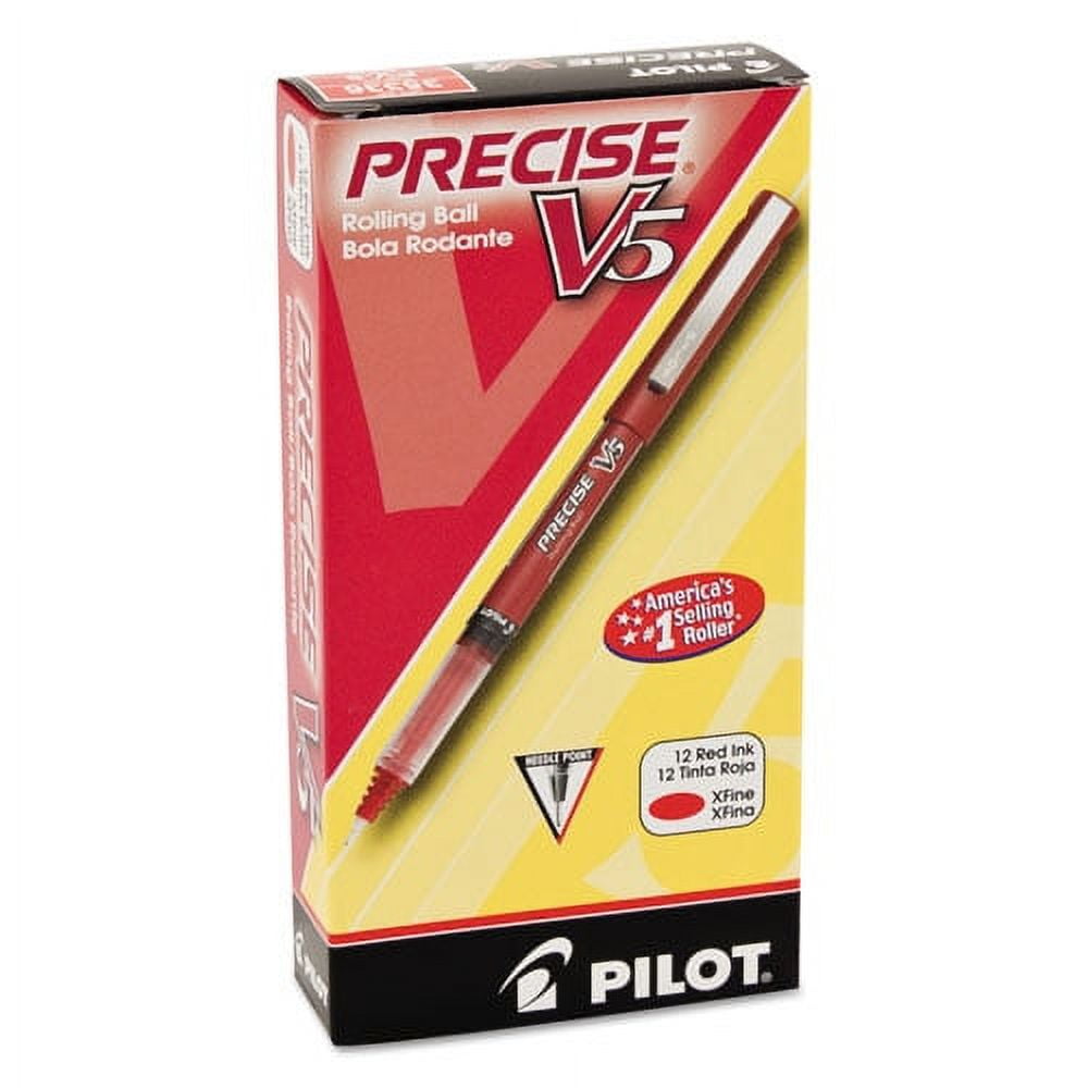 Precise V5 Roller Ball Pen, Stick, Extra-Fine 0.5 Mm, Red Ink, Red Barrel, Dozen | Bundle of 2 Dozen