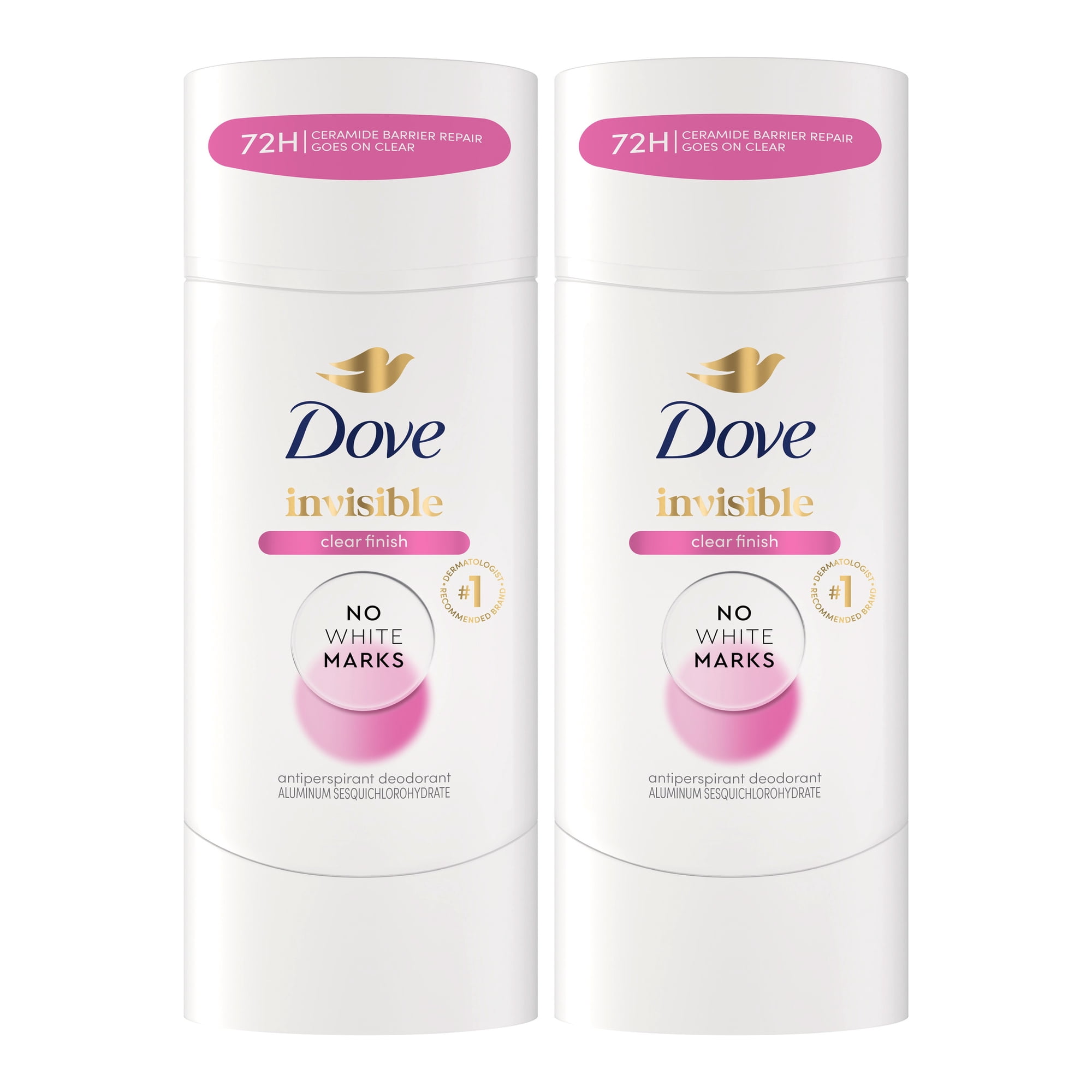 Dove Advanced Care Antiperspirant Deodorant Stick Clear Finish, 2.6 oz 2 Pack