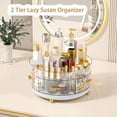 thumbnail image 4 of Encimera Organizadora de Maquillaje Giratoria de 2 Niveles, Organizadores y Almacenamiento de Baño, Gira 360 Grados con 5 Divisores, 4 of 5